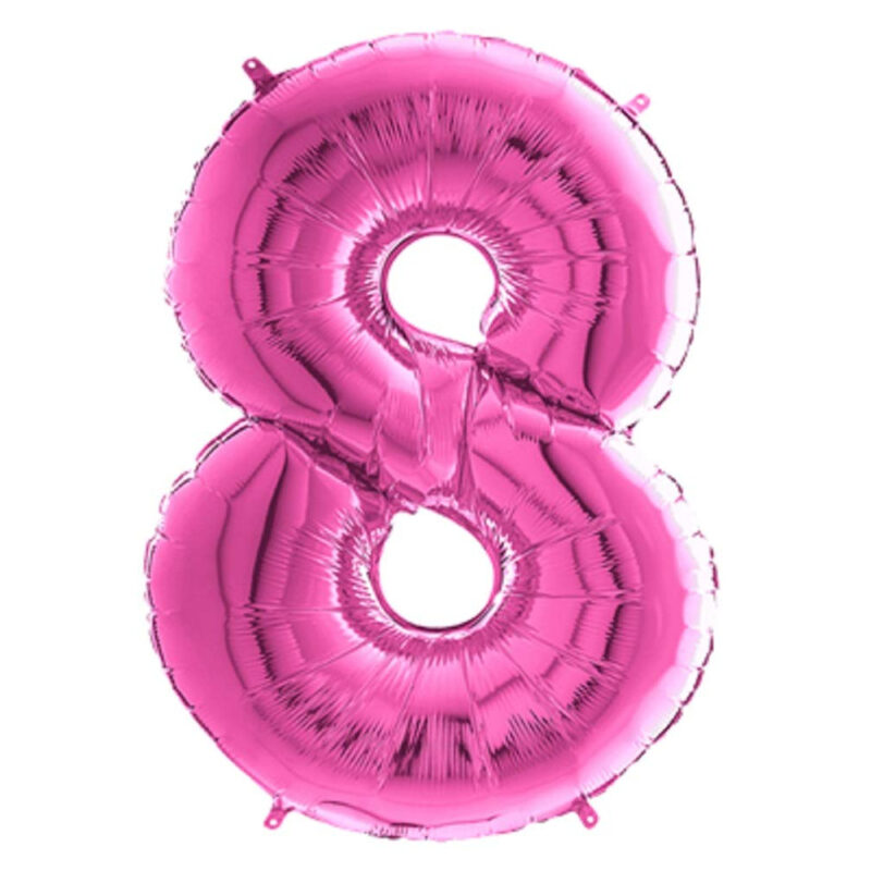 40" Foil Number Balloon - Party Decorations - Assorted Colours & Numbers (Pink, Number 8)