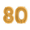 40" Foil Number Balloon - Party Decorations - Assorted Colours & Numbers (Gold, Number 80)