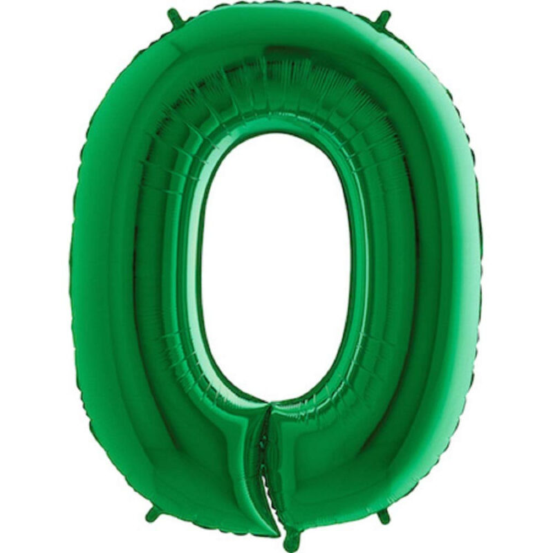 40" Foil Number Balloon - Party Decorations - Assorted Colours & Numbers (Green, Number 0)