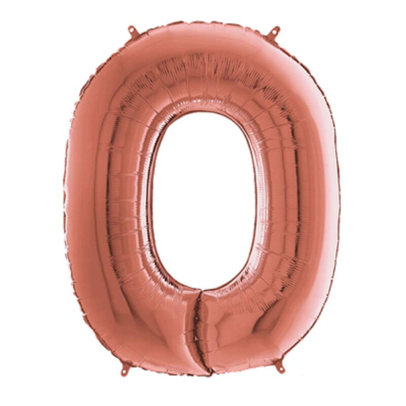 40" Foil Number Balloon - Party Decorations - Assorted Colours & Numbers (Rose Gold, Number 0)