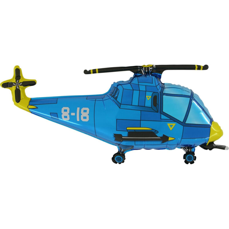 37" Blue Helicopter Foil Balloon