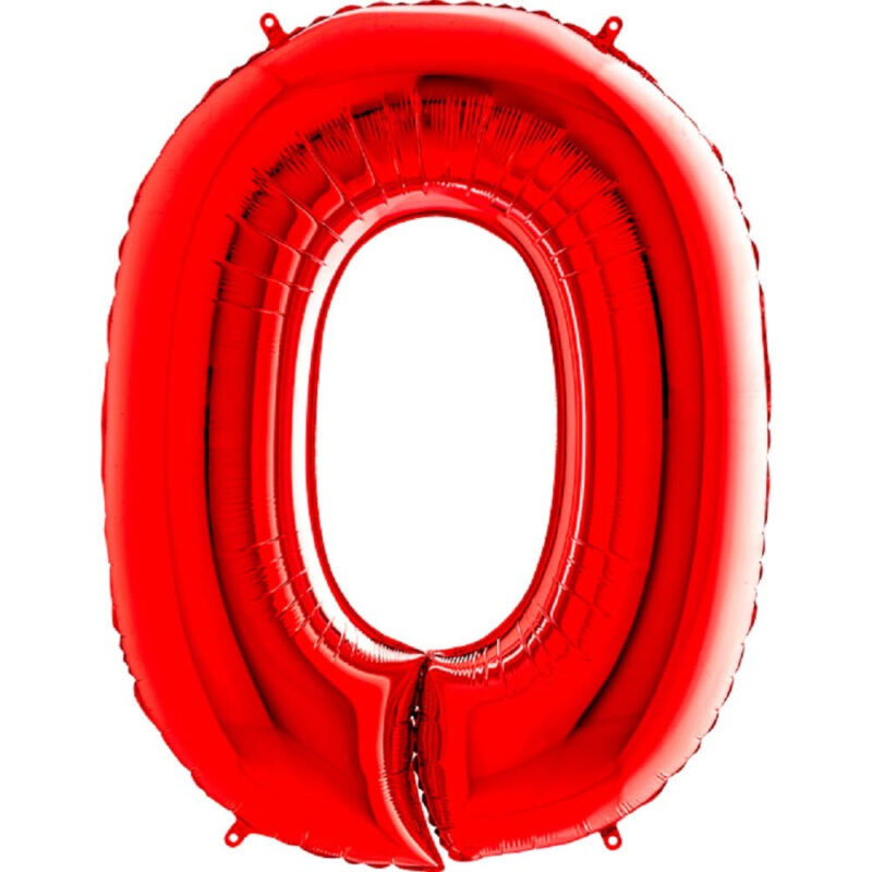 40" Foil Number Balloon - Party Decorations - Assorted Colours & Numbers (Red, Number 0)