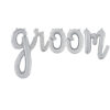 14” Silver Script Letter Balloons – 'Groom' Inflate with Air