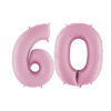 40" Foil Number Balloon - Party Decorations - Assorted Colours & Numbers (Pastel Pink, Number 60)