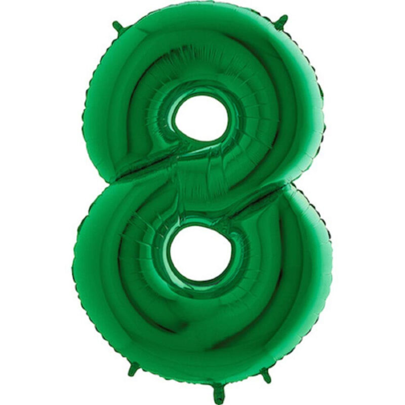 40" Foil Number Balloon - Party Decorations - Assorted Colours & Numbers (Green, Number 8)