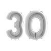 40" Foil Number Balloon - Party Decorations - Assorted Colours & Numbers (Silver, Number 30)