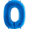 40" Foil Number Balloon - Party Decorations - Assorted Colours & Numbers (Blue, Number 0)