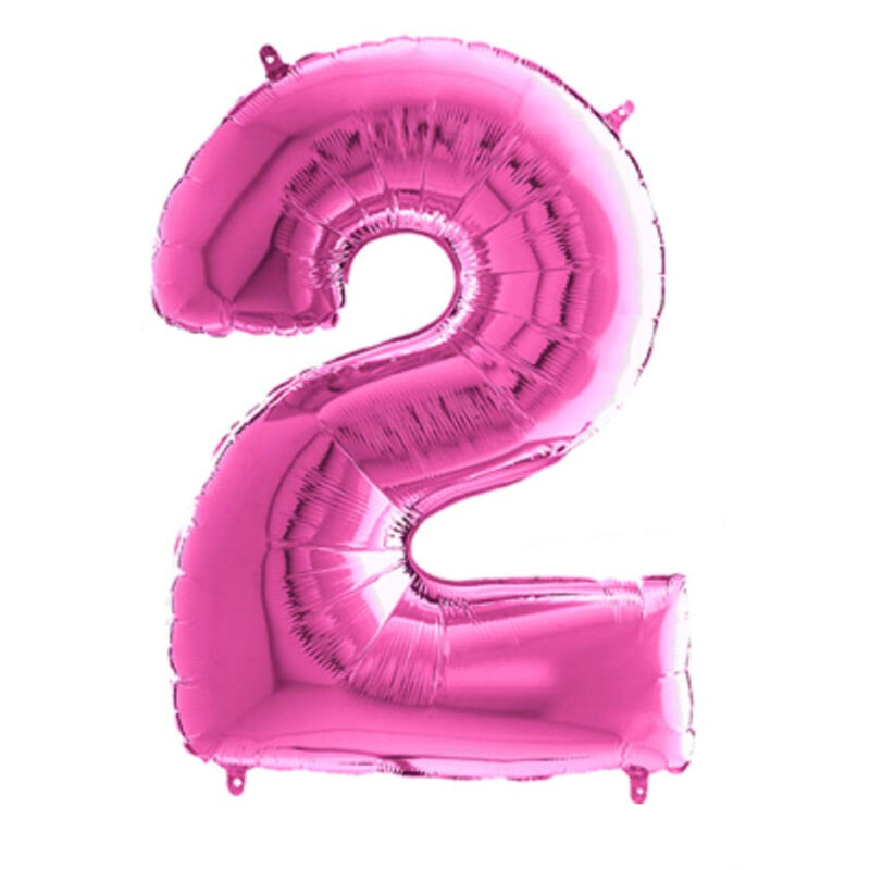 40" Foil Number Balloon - Party Decorations - Assorted Colours & Numbers (Pink, Number 2)