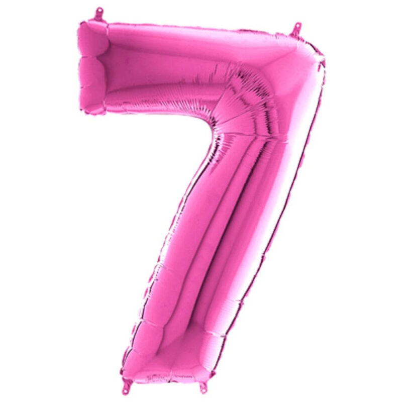 40" Foil Number Balloon - Party Decorations - Assorted Colours & Numbers (Pink, Number 7)