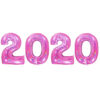 Giant ‘2020’ In 40” Holographic Foil Number Balloons – Happy New Year – Party Decorations - Assorted Colours (Holographic Pink)