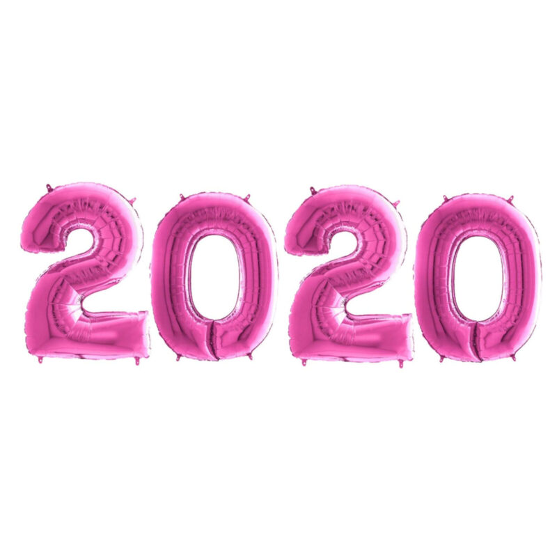 Giant ‘2020’ In 40” Foil Number Balloons – Happy New Year – Party Decorations - Assorted Colours (Pink)