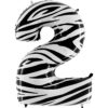40" Foil Number Balloon - Party Decorations - Assorted Colours & Numbers (Zebra, Number 2)