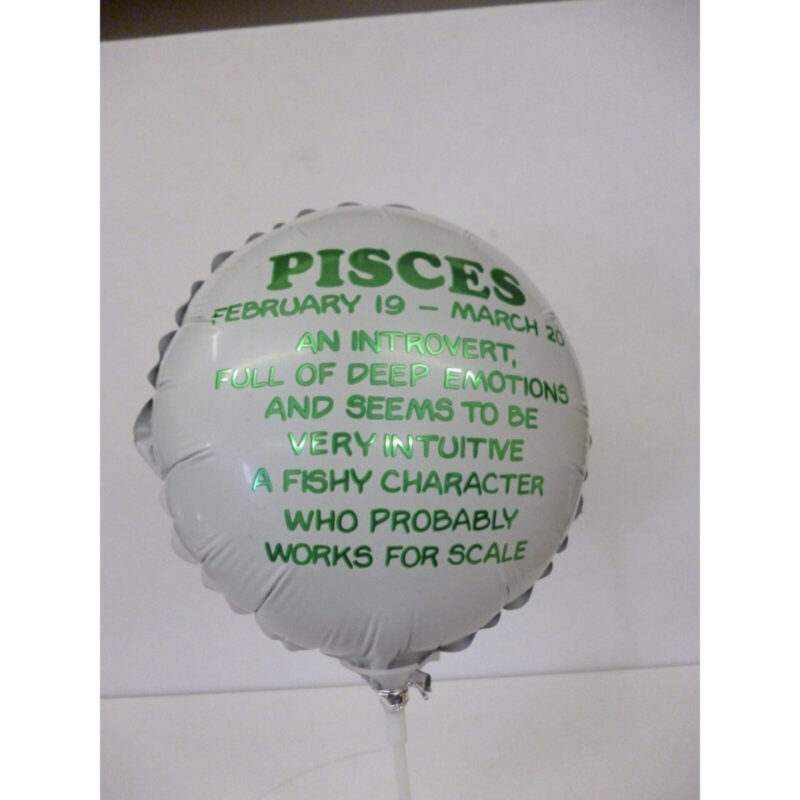 9" Round Pisces Quote Mini Foil Balloon