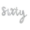 14” Silver Script Letter Balloons – 'Sixty' Inflate with Air