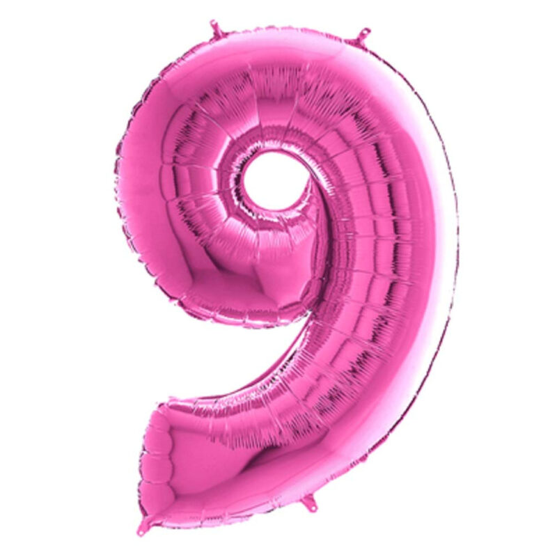 40" Foil Number Balloon - Party Decorations - Assorted Colours & Numbers (Pink, Number 9)