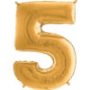 40" Foil Number Balloon - Party Decorations - Assorted Colours & Numbers (Gold, Number 5)