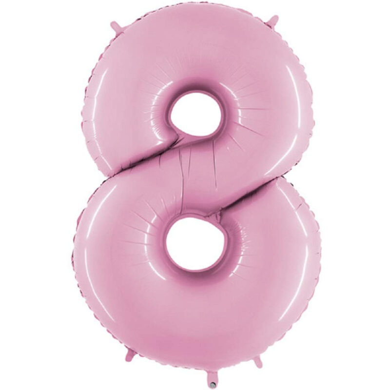 40" Foil Number Balloon - Party Decorations - Assorted Colours & Numbers (Pastel Pink, Number 8)
