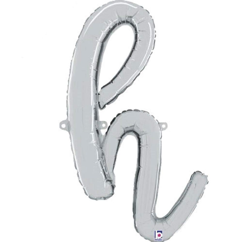 14" Silver Script Letter Balloons - Party Decorations (S)