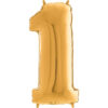 40" Foil Number Balloon - Party Decorations - Assorted Colours & Numbers (Gold, Number 1)