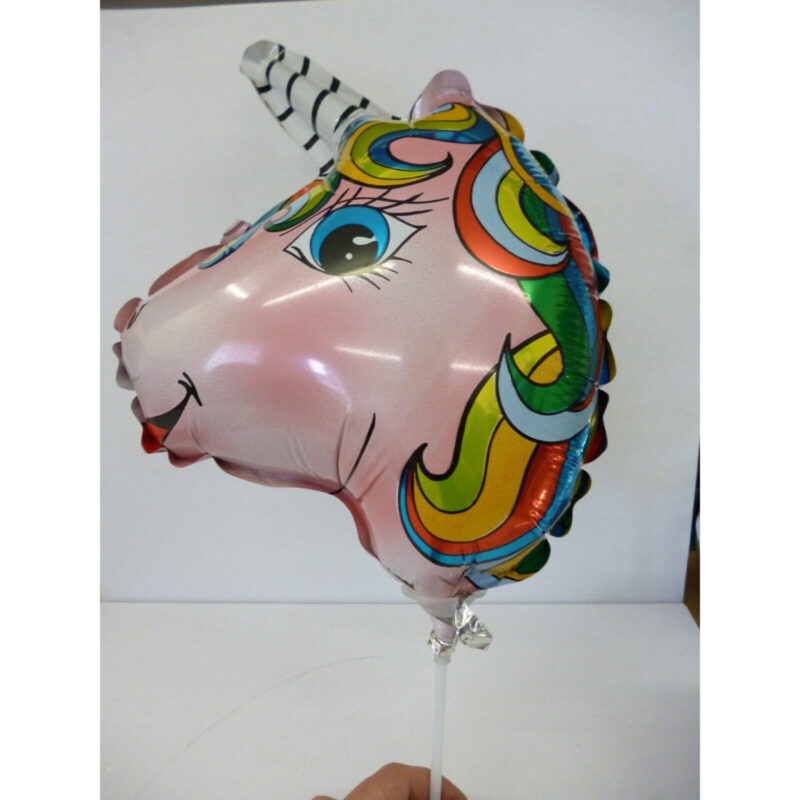 13" Colourful Unicorn Head Shaped Mini Foil Balloon - Children's Party Accessories - Party Balloons