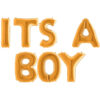 40" Its A Boy Supershape Foil Letter Balloon Set - Flat In Gold