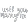 14" Silver Script Proposal Message Foil Balloons, Will You Marry Me