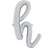 14" Silver Script Letter Balloons - Party Decorations (R)