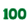 40" Foil Number Balloon - Party Decorations - Assorted Colours & Numbers (Green, Number 100)