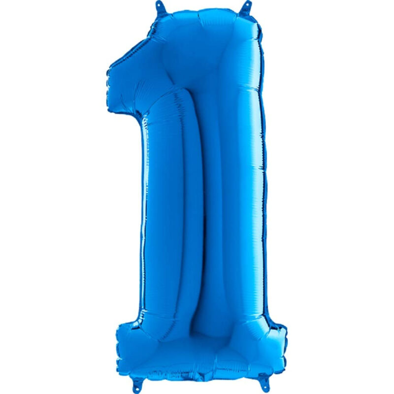 40" Number 1 Multi Coloured Birthday Celebration Foil Balloon