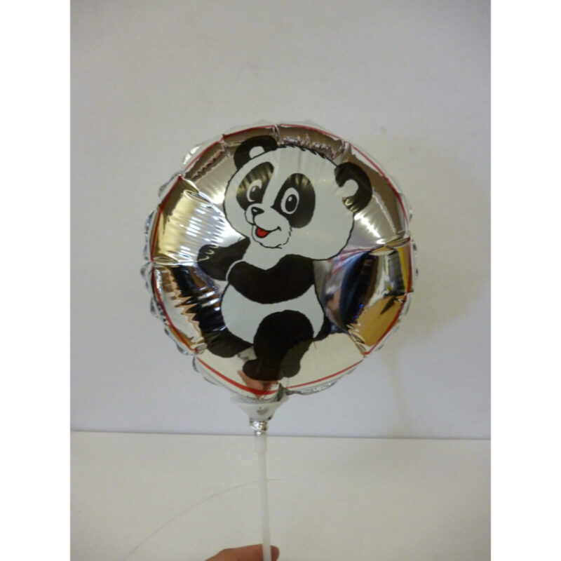 9" Round Silver/Panda Mini Foil Balloon