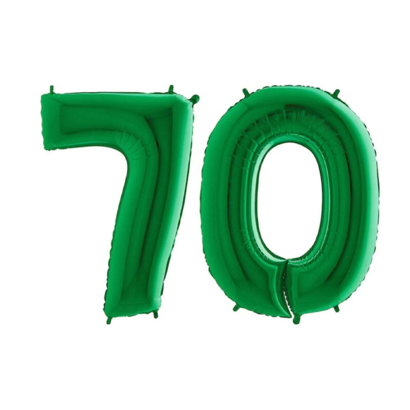 40" Foil Number Balloon - Party Decorations - Assorted Colours & Numbers (Green, Number 70)