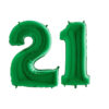 40" Foil Number Balloon - Party Decorations - Assorted Colours & Numbers (Green, Number 21)