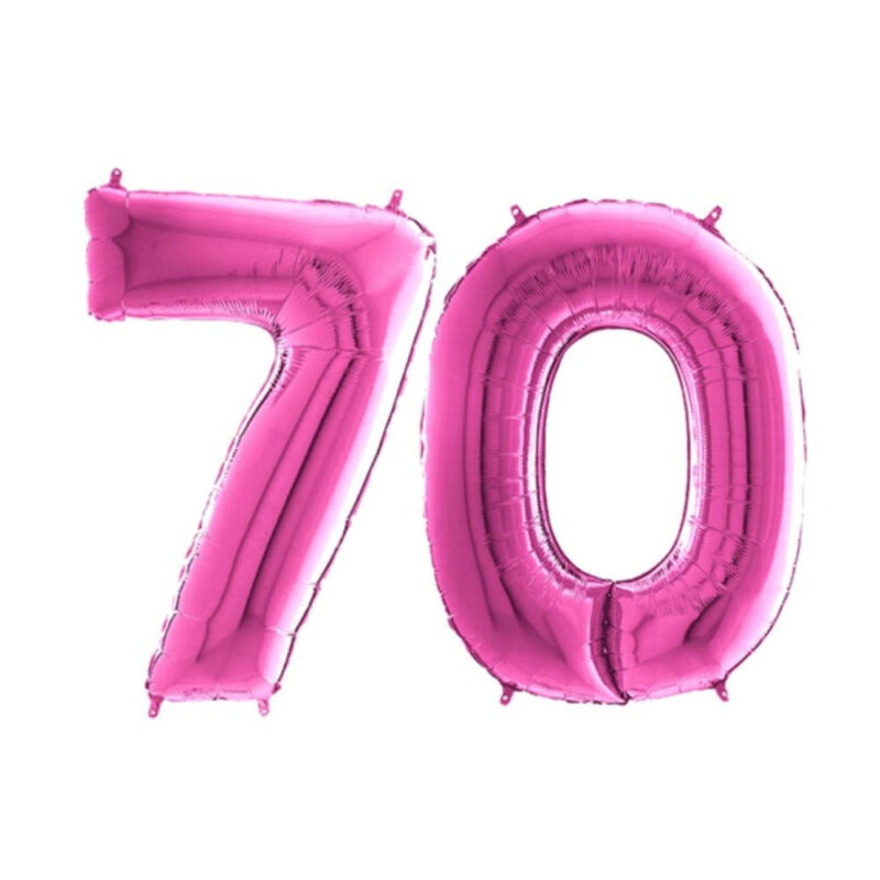 40" Foil Number Balloon - Party Decorations - Assorted Colours & Numbers (Pink, Number 70)