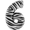 40" Foil Number Balloon - Party Decorations - Assorted Colours & Numbers (Zebra, Number 6)