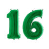 40" Foil Number Balloon - Party Decorations - Assorted Colours & Numbers (Green, Number 16)
