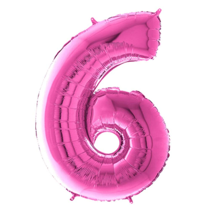 40" Foil Number Balloon - Party Decorations - Assorted Colours & Numbers (Pink, Number 6)