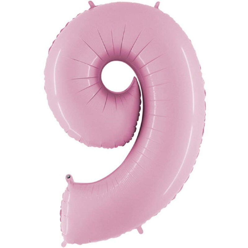40" Foil Number Balloon - Party Decorations - Assorted Colours & Numbers (Pastel Pink, Number 9)