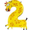 40" Foil Number Balloon - Party Decorations - Assorted Colours & Numbers (Animaloons, Number 2)