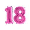 40" Foil Number Balloon - Party Decorations - Assorted Colours & Numbers (Pink, Number 18)