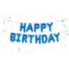 Happy Birthday Banner Balloon Bunting Shiny Blue 16 Inch Letters Foil