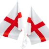 Pack Of 12 - St George England Waving Car Flag - Fabric Flag - 18" x 11" Flag Size - Euros & World Cup