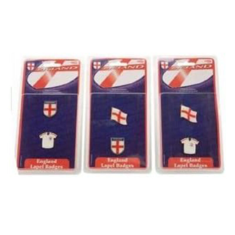 Pack of 6 - England Lapel Badges - Mixed Designs - England Shirt/England Flag/England Shield -Cricket World Cup