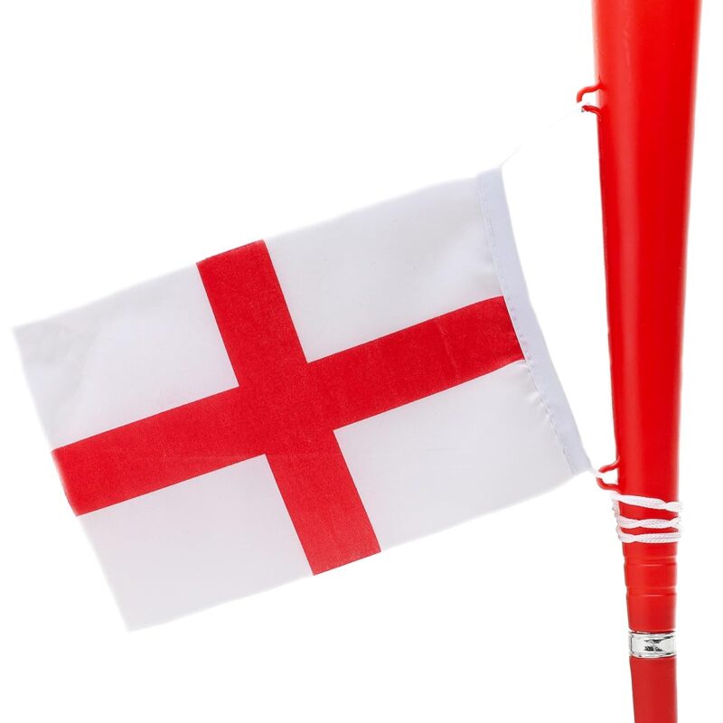 England Flag & Horn Assorted Colors (White and Red)