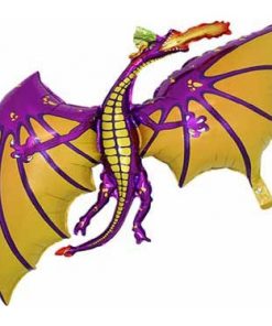 36" Purple Dragon Shaped Foil Balloon - Air or Helium