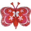 37" Red and Pink Butterfly Foil Shaped Balloon