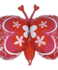 37" Red and Pink Butterfly Foil Shaped Balloon