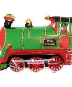 Pack of 3 25 Inch Green Train Shaped Foil Balloon