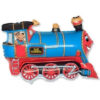 Train Shaped Balloon 26" Foil Balloon - Blue