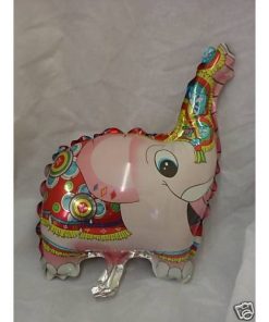 12" Pink Elephant Mini Foil Balloon with Cup and Stick