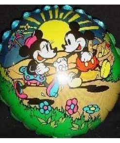 7" Mickey and Minnie Original Mini Foil Balloon with Cup and Stick